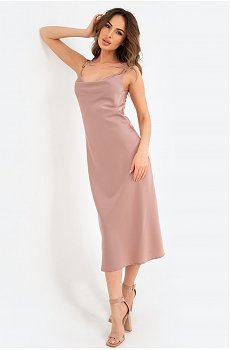 Женское вечернее шелковое платье комбинация Happy Fox