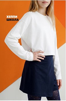 Укороченный лонгслив для девочки оверсайз Happyfox