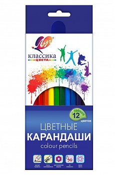 Карандаши цветные 12 цв- Луч