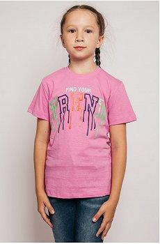 Хлопковая футболка для девочки Be Friends