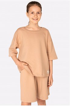 Костюм оверсайз из футера двухнитки для девочки Bonito