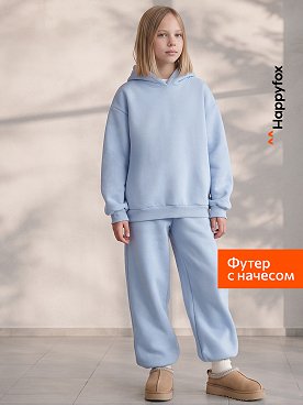 Теплый костюм для девочки из футера с начесом Happyfox