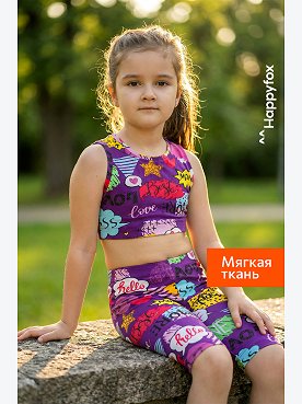 Летний костюм из бамбука для девочки Happyfox