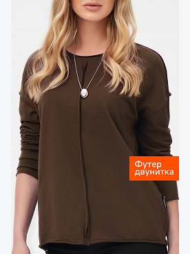 Женский лонгслив оверсайз из футера двунитки Happyfox