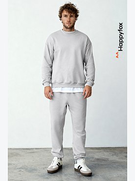 Мужской костюм оверсайз из футера трехнитки Happyfox