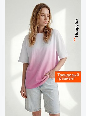 Женская хлопковая футболка оверсайз Happyfox