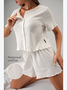 Женская пижама с шортами из ажурного хлопка Happyfox