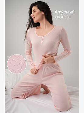 Женская пижама с брюками из ажурного хлопка Happyfox