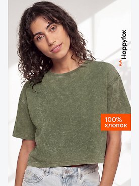 Женская укороченная футболка Happyfox
