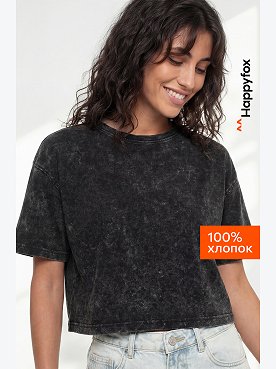 Женская укороченная футболка Happyfox