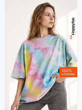 Женская футболка оверсайз Happyfox