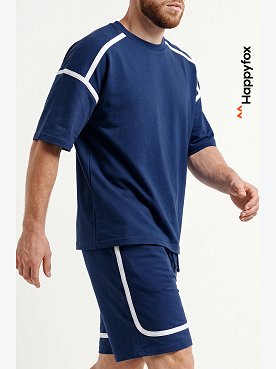Мужской костюм оверсайз из футера двухнитки Happyfox