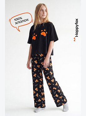 Хлопковая пижама для девочки Happyfox