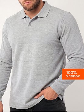 Мужской базовый лонгслив-поло Happyfox