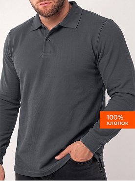Мужской базовый лонгслив-поло Happyfox