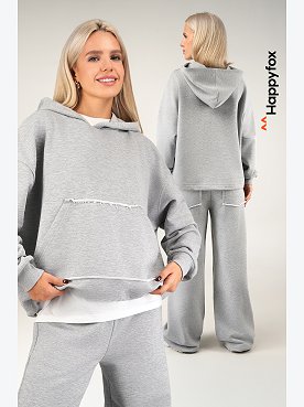 Женский костюм оверсайз из футера Happyfox