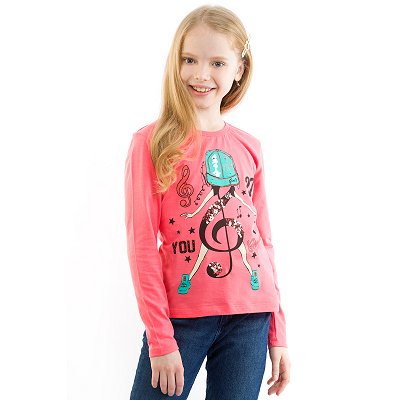 Лонгслив для девочки Baby Style 6691264 розовый купить оптом в HappyWear.ru