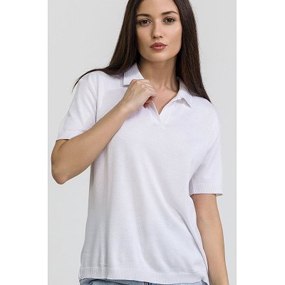 Женский джемпер-поло Happyfox 6689517 белый купить оптом в HappyWear.ru