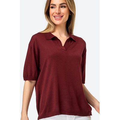 Женский джемпер-поло Happyfox 6693177 красный купить оптом в HappyWear.ru