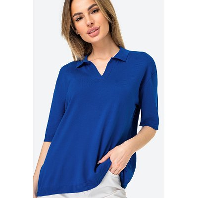 Женский джемпер-поло Happyfox 6693175 синий купить оптом в HappyWear.ru