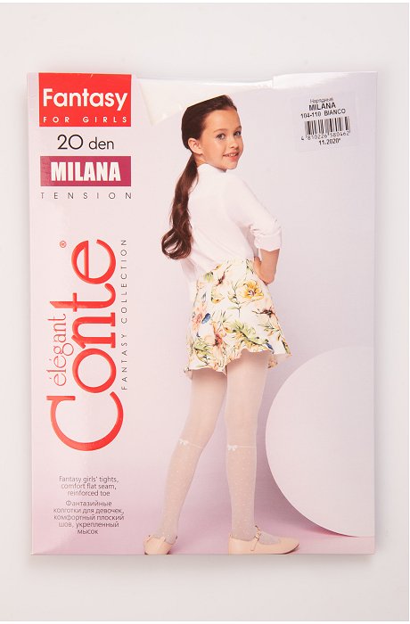 Колготки для девочек с имитацией гольфов в горошек MILANA 20 Conte Elegant