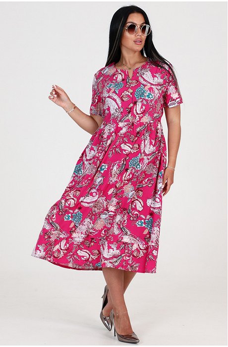 Женское летнее хлопковое платье из штапеля А-Дина Текс