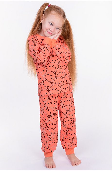 Пижама из футера двунитки с начесом для девочки Bonito