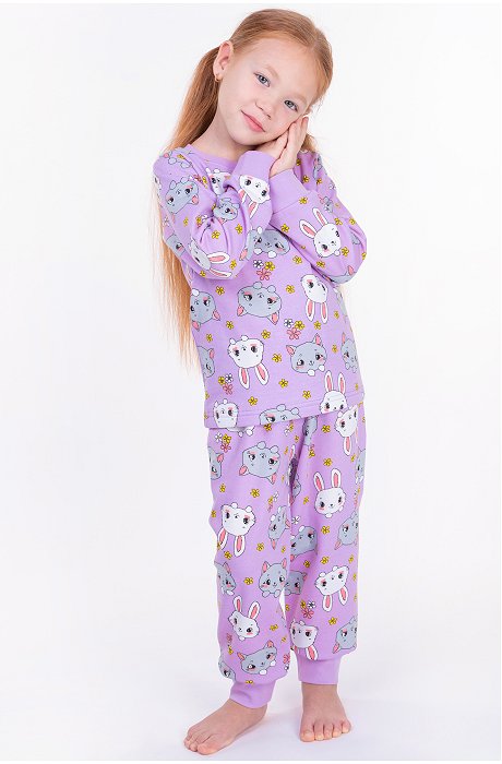 Пижама из футера двухнитки с начесом для девочки Bonito
