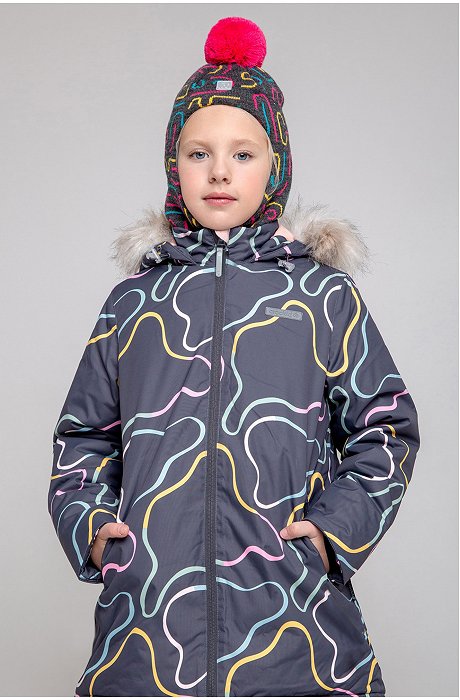 Зимнее пальто для девочки с легким утеплителем Crockid