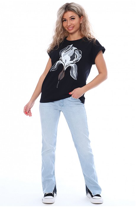Женская футболка из хлопковой ткани с лайкрой Trikotel