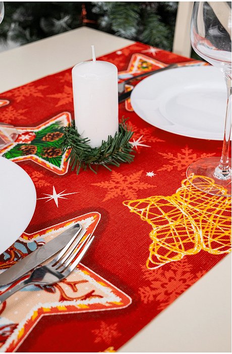 Дорожка на стол из рогожки 145x45 Happy Fox Home
