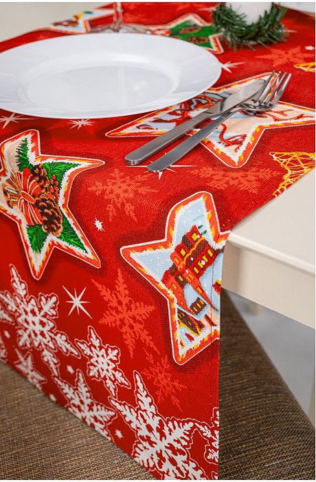 Дорожка на стол из рогожки 145x45 Happy Fox Home