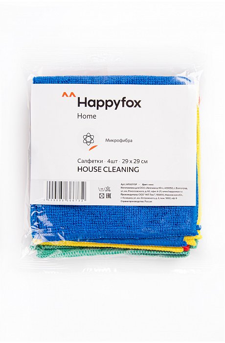 Набор салфеток из микрофибры 4 шт Happy Fox Home