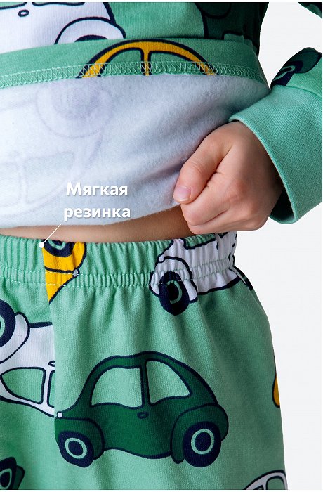 Хлопковая пижама для мальчика из футера с начесом Happy Fox