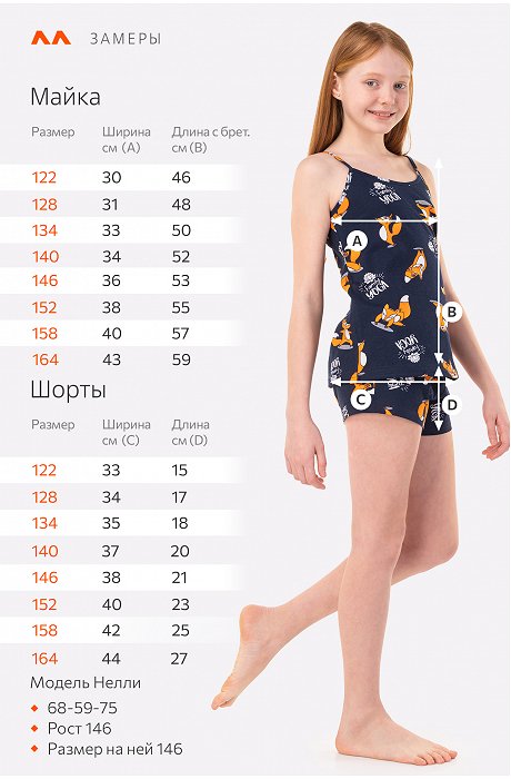 Пижама для девочки Happy Fox