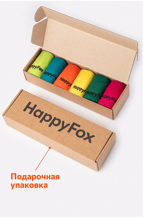 Набор женских носков 6 пар в подарочной коробке Happy Fox