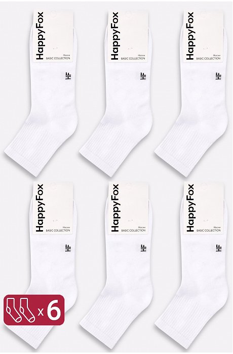 6 пар спортивных носков с резинкой Happy Fox