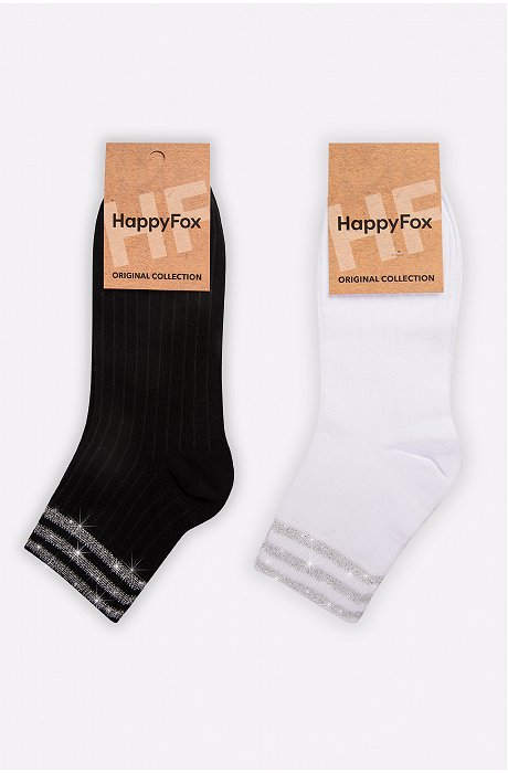 Набор женских носков с люрексом 2 пары Happy Fox