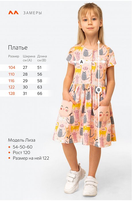 Летнее хлопковое платье для девочки Happy Fox