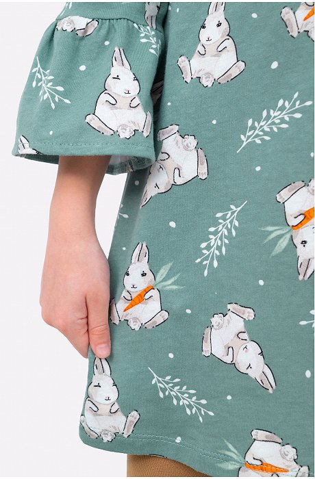 Хлопковое платье для девочки Happy Fox