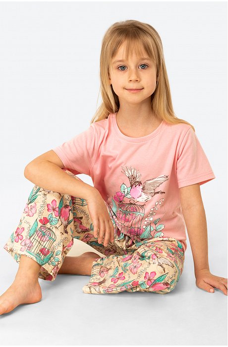 Хлопковая пижама для девочки Happy Fox