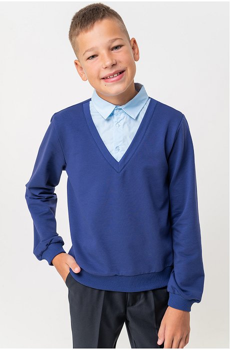 Джемпер-рубашка для мальчика из футера Bonito