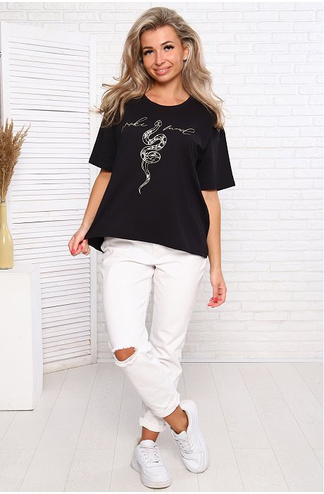 Женская хлопковая футболка оверсайз Палитра Текстиль