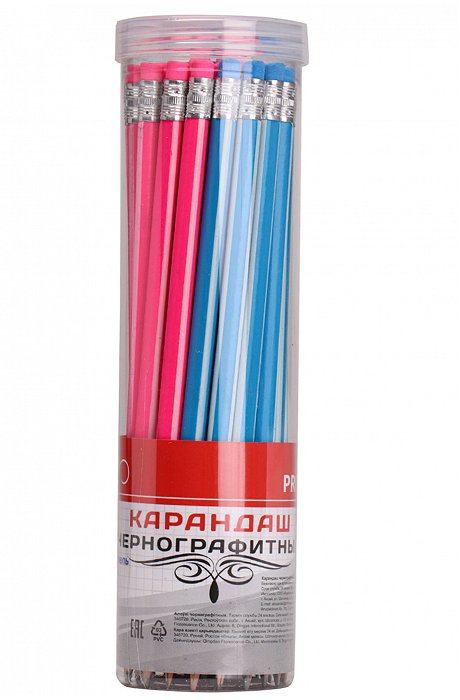 Набор чернографитных карандашей с ластиком 36 шт. Prof-Press