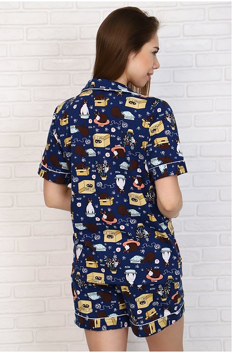 Женская хлопковая пижама с шортами Trikotel