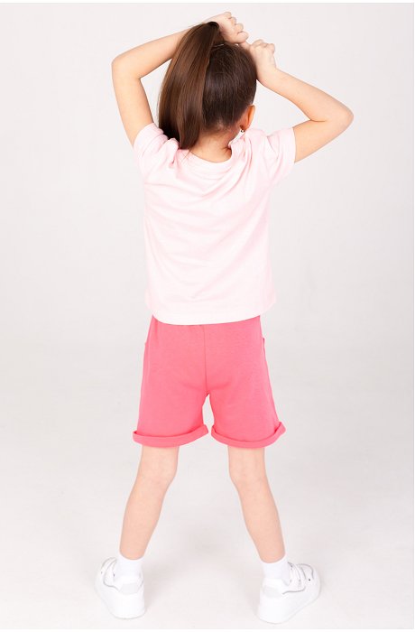 Хлопковые шорты из интерлока для девочки Takro