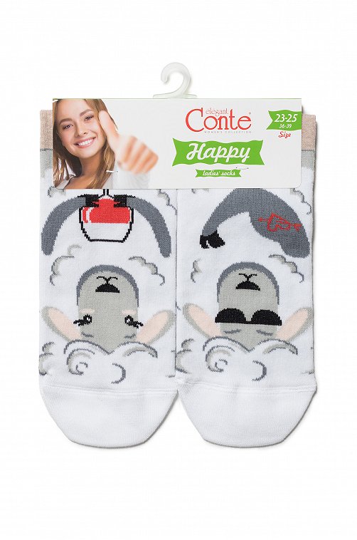 Хлопковые носки HAPPY c рисунками Conte Elegant