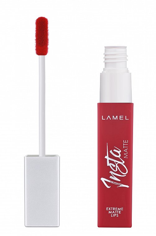 Помада жидкая матовая для губ INSTA Matte Liquid Lipstick 406 fire red 6 мл LAMEL Professional