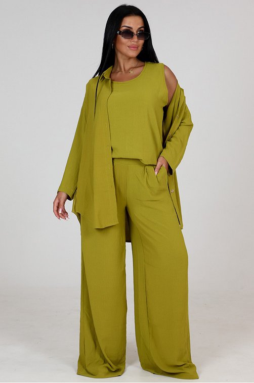Женский костюм А-Дина Текс 6676201 зеленый купить оптом в HappyWear.ru