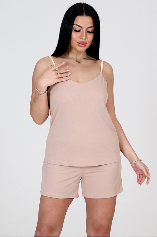 Женская пижама с шортами в рубчик А-Дина Текс